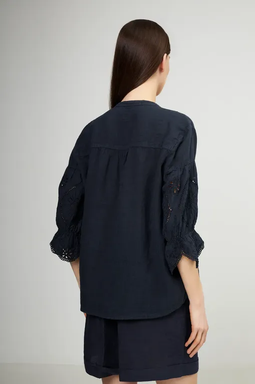 Блузки 120% Lino 32ALIW1PJ3-000B317-0-00 000028 NIGHT BLU