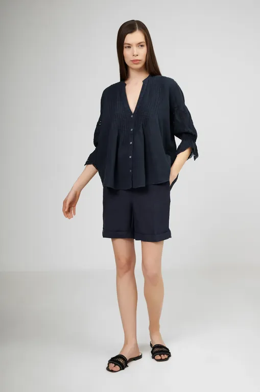 Блузки 120% Lino 32ALIW1PJ3-000B317-0-00 000028 NIGHT BLU
