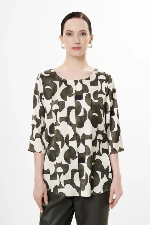 Блузки Diana Gallesi 2448R002998N 41 LATTE/MILITARE