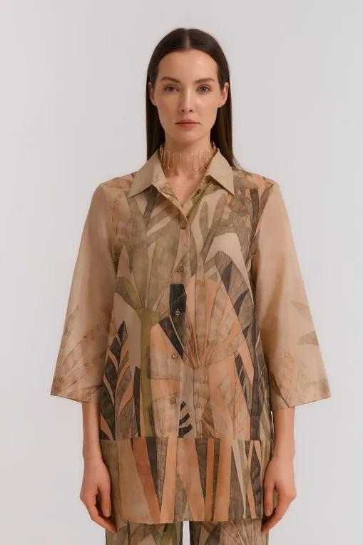 Блузки Diana Gallesi 5011R003099N 1 GREEN/BEIGE/COCOA