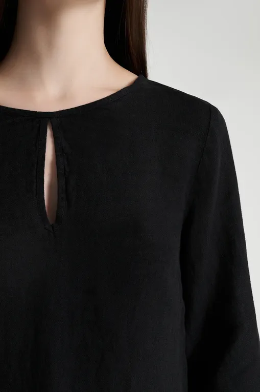Блузки LaFabbricaDelLino ES912 08 NERO LAVAGNA