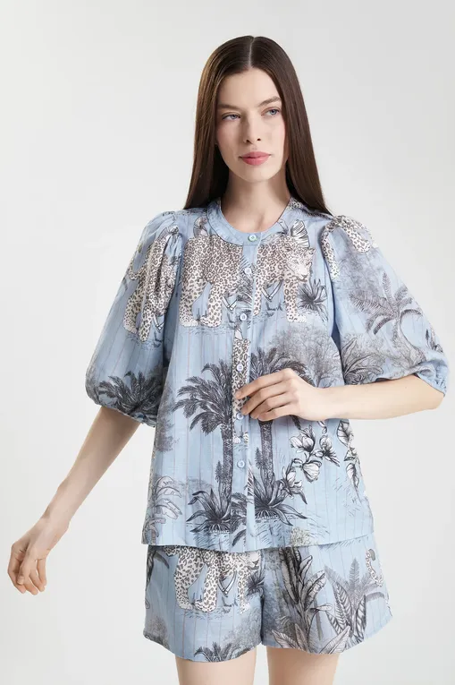 Блузки Las Surenas BalloonShirt_S25 Tropique Light blue