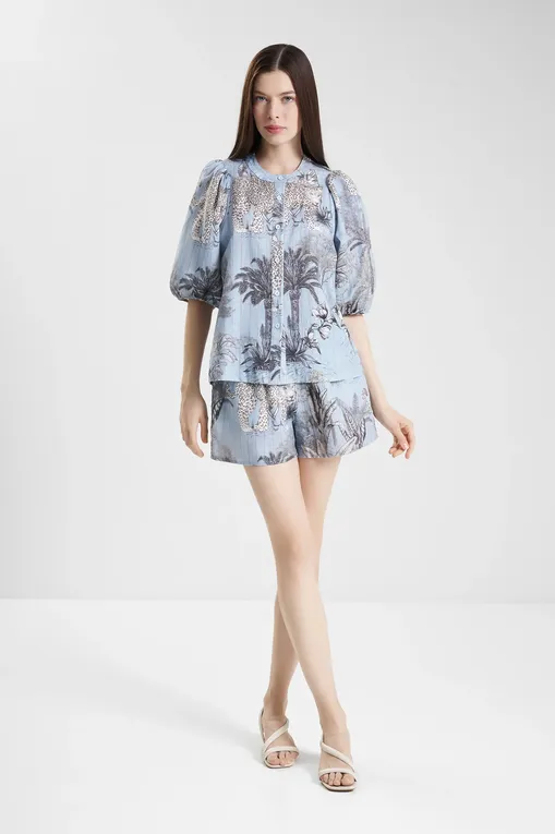 Блузки Las Surenas BalloonShirt_S25 Tropique Light blue