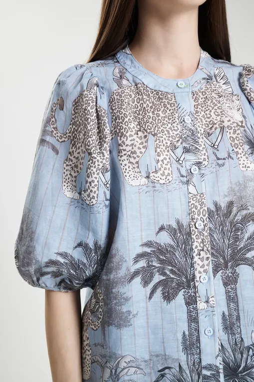 Блузки Las Surenas BalloonShirt_S25 Tropique Light blue