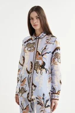 Las Surenas SHIRT145RT26 Bali Tiger Light Blue