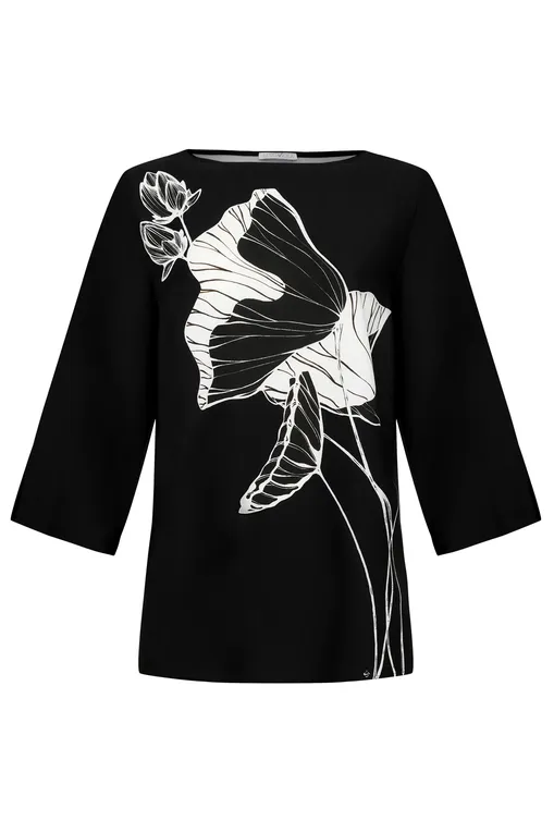 Блузки Luisa Viola 2183F001808N 001 BLACK WITH WHITE