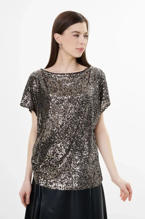 Блузки Luisa Viola 2517L000644N 022 NERO BRONZO