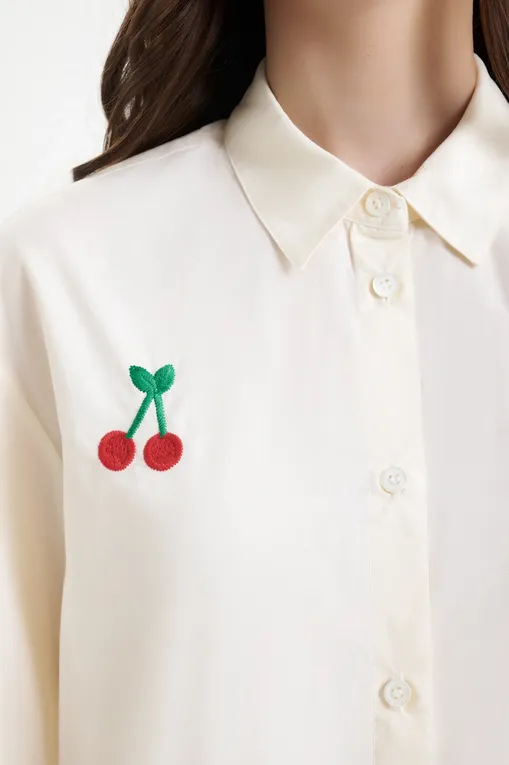 Блузки Mc2 Saint Barth BRIGITTE POPELINE SB FRUIT 10 EMB