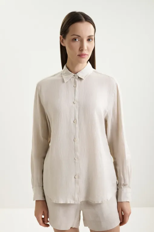 Блузки Mc2 Saint Barth MEREDITH_PL LINEN 10 CREAM (05434H)