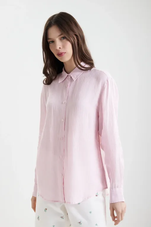 Блузки Mc2 Saint Barth MEREDITH_PL LINEN 21H POWDER PINK