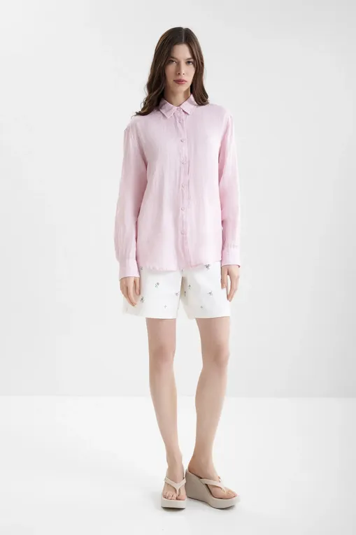 Блузки Mc2 Saint Barth MEREDITH_PL LINEN 21H POWDER PINK