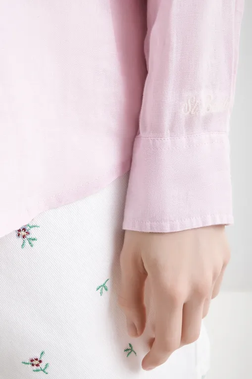 Блузки Mc2 Saint Barth MEREDITH_PL LINEN 21H POWDER PINK