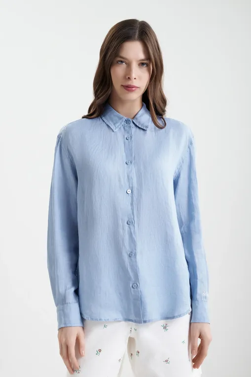 Блузки Mc2 Saint Barth MEREDITH_PL LINEN 36 AVIO