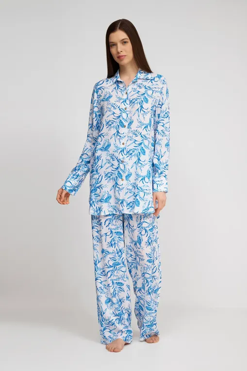 Пляжная одежда Melissa Odabash Paige CR Blue Leaf