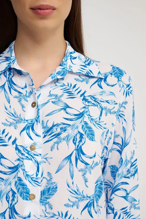 Пляжная одежда Melissa Odabash Paige CR Blue Leaf