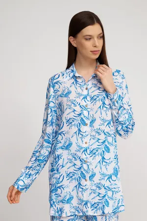 Melissa Odabash Paige CR Blue Leaf