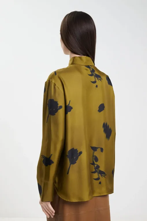 Блузки MM by MaxMara ERACLEA 252611605 001 OLIVE GREEN