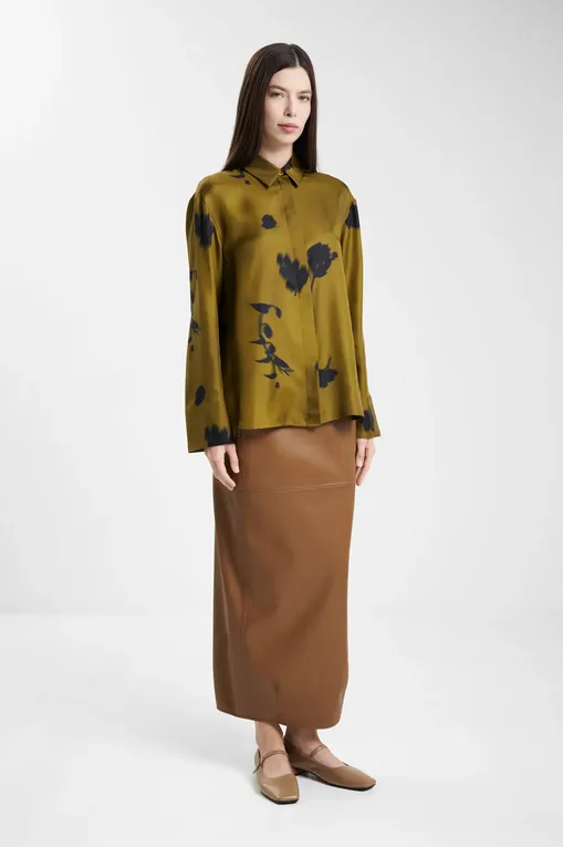 Блузки MM by MaxMara ERACLEA 252611605 001 OLIVE GREEN