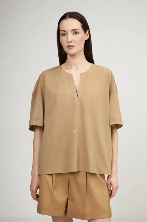 Блузки MM by MaxMara FIDATO 2516941078 001 CAMEL