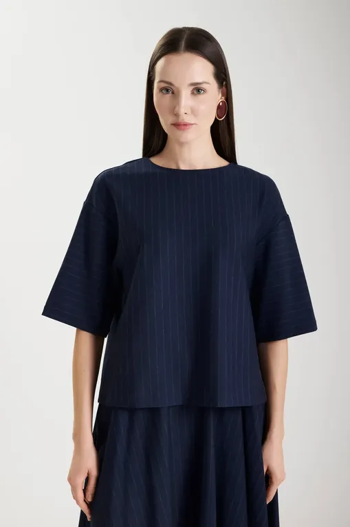 Блузки MM by MaxMara KAYA 252694604 001 MIDNIGHTBLUE