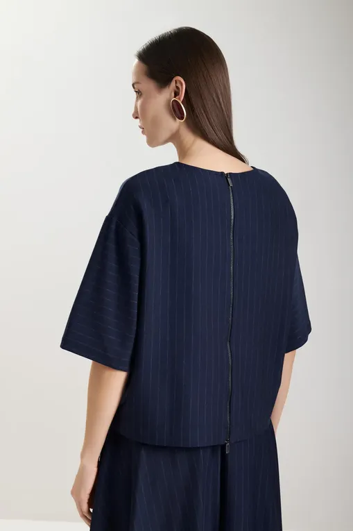 Блузки MM by MaxMara KAYA 252694604 001 MIDNIGHTBLUE