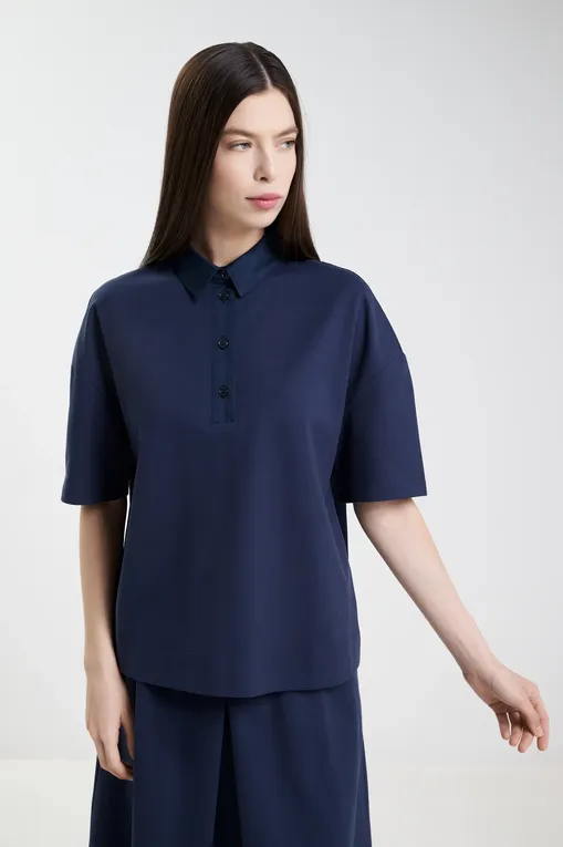 Блузки MM by MaxMara NAVE 252695602 004 ULTRAMARINE