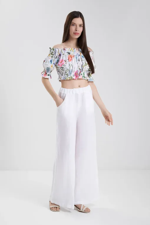 Брюки LaFabbricaDelLino A40109 04 bianco