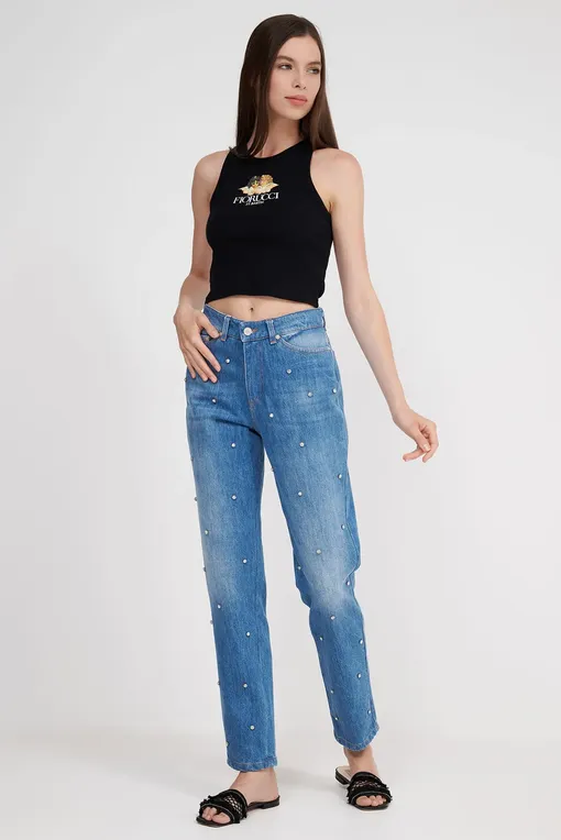 Брюки Mc2 Saint Barth BELLEVILLE DENIM STRASS