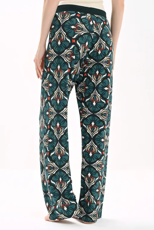 Брюки домашние Mey 17573 881 green leaves