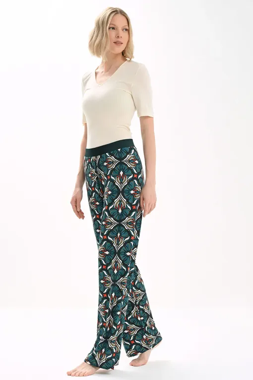 Брюки домашние Mey 17573 881 green leaves
