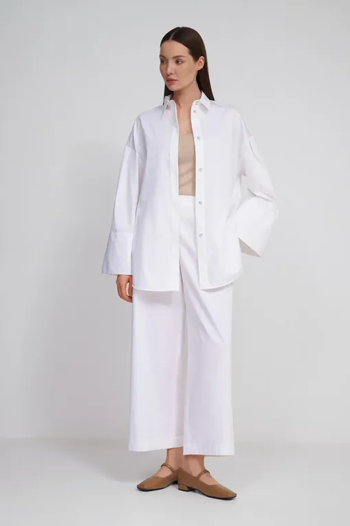 Брюки MM by MaxMara ANTILLE 251613101 001 OPTICAL WHITE