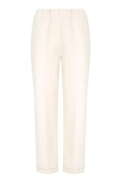 Брюки MM by MaxMara FEROCE 252678601 001 IVORY