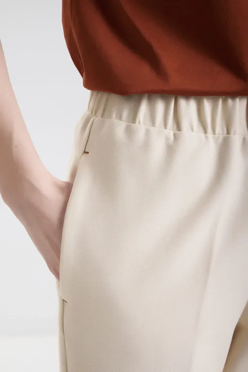 Брюки MM by MaxMara FEROCE 252678601 001 IVORY