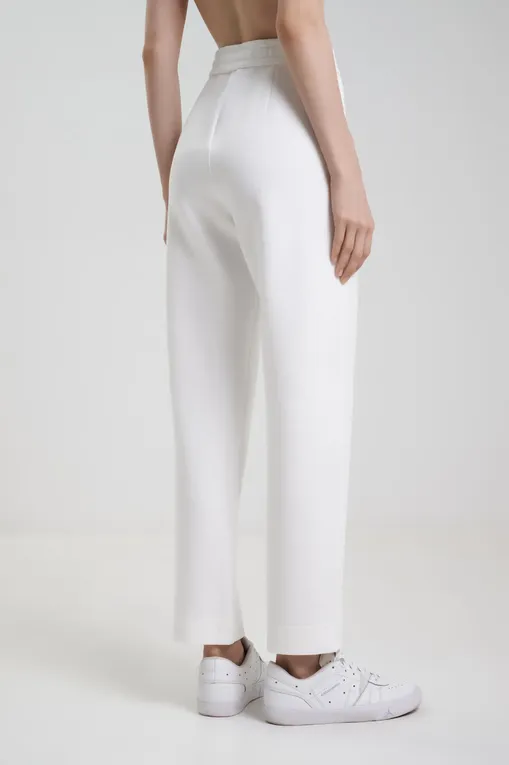 Брюки MM by MaxMara FURIO 252678608 001 WHITE