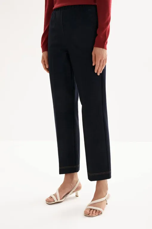 Брюки MM by MaxMara MMLCLORURO 261678102 003 MIDNIGHTBLUE