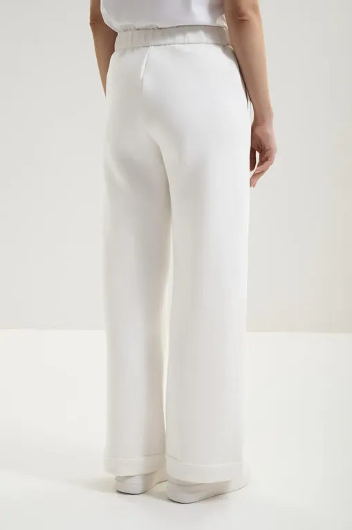 Брюки MM by MaxMara MMLMAROSO 261678108 001 WHITE
