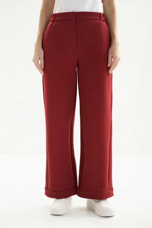 Брюки MM by MaxMara MMLMAROSO 261678108 002 DARK RED