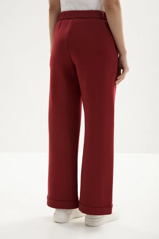 Брюки MM by MaxMara MMLMAROSO 261678108 002 DARK RED