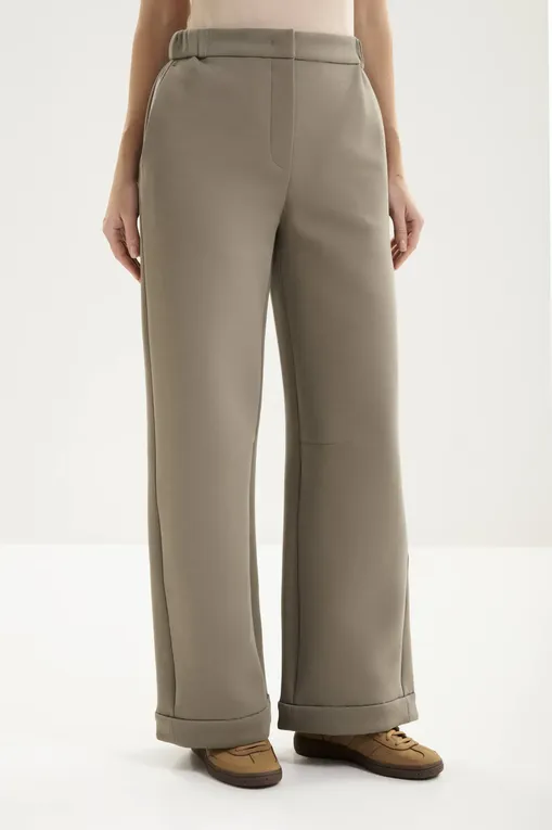 Брюки MM by MaxMara MMLMAROSO 261678108 003 HORN GREY GREEN