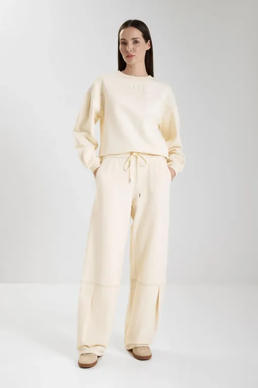 Брюки MM by MaxMara PANFILO 252678610 001 IVORY