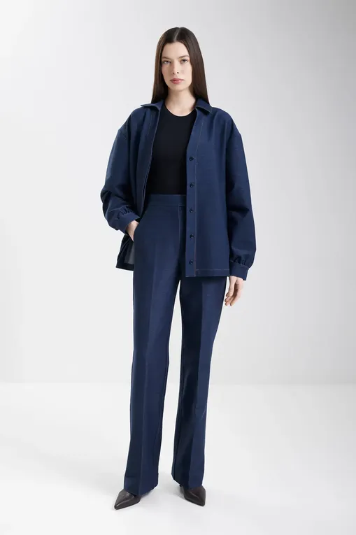 Брюки MM by MaxMara ULIVO 252678602 003 ULTRAMARINE