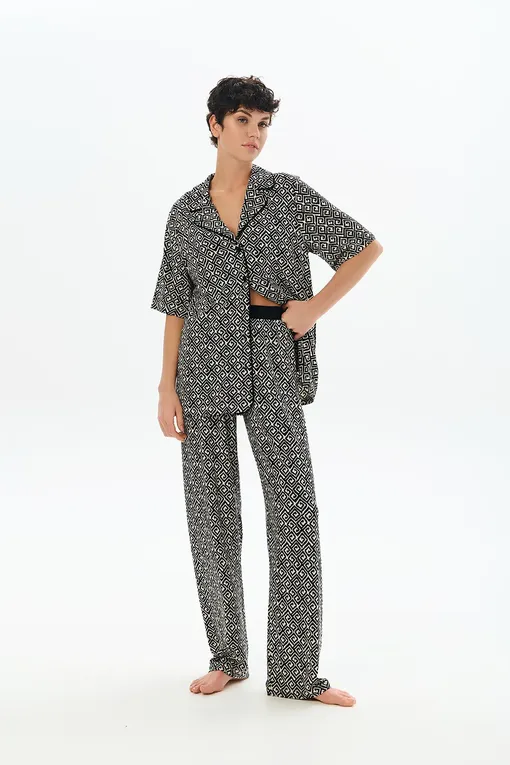 Брюки домашние Petit Pas 101113 print geometry