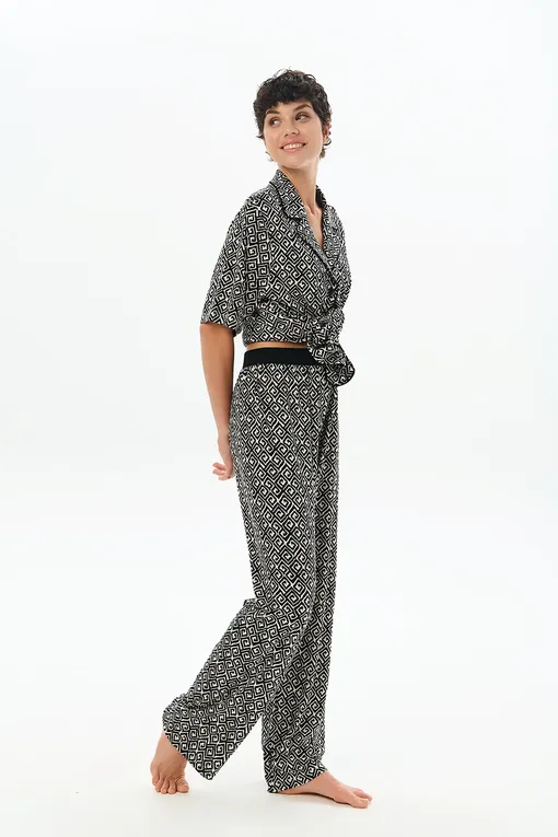 Брюки домашние Petit Pas 101113 print geometry