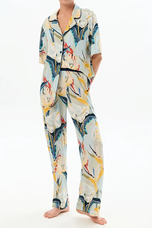 Брюки домашние Petit Pas 101113 print flowers