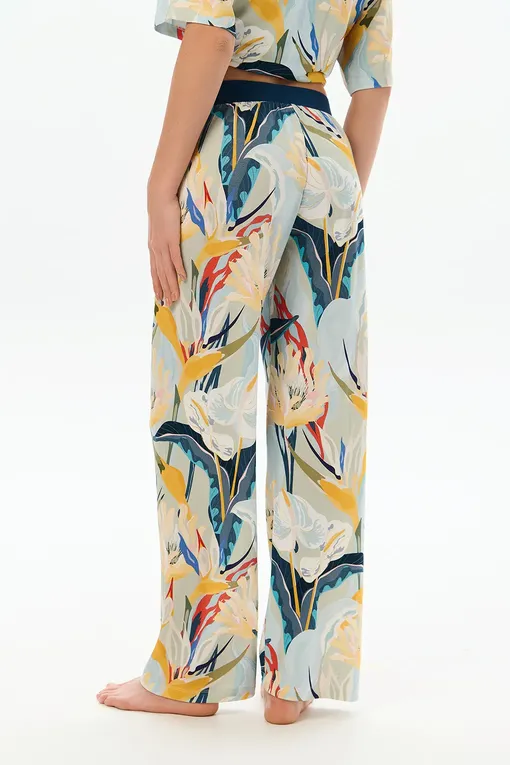 Брюки домашние Petit Pas 101113 print flowers