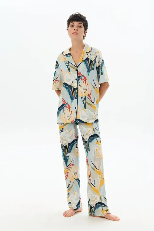 Брюки домашние Petit Pas 101113 print flowers