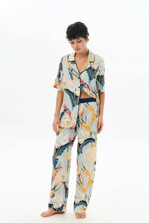 Брюки домашние Petit Pas 101113 print flowers