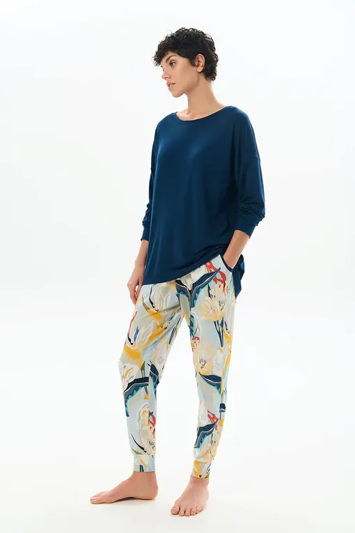 Брюки домашние Petit Pas 101115 print flowers