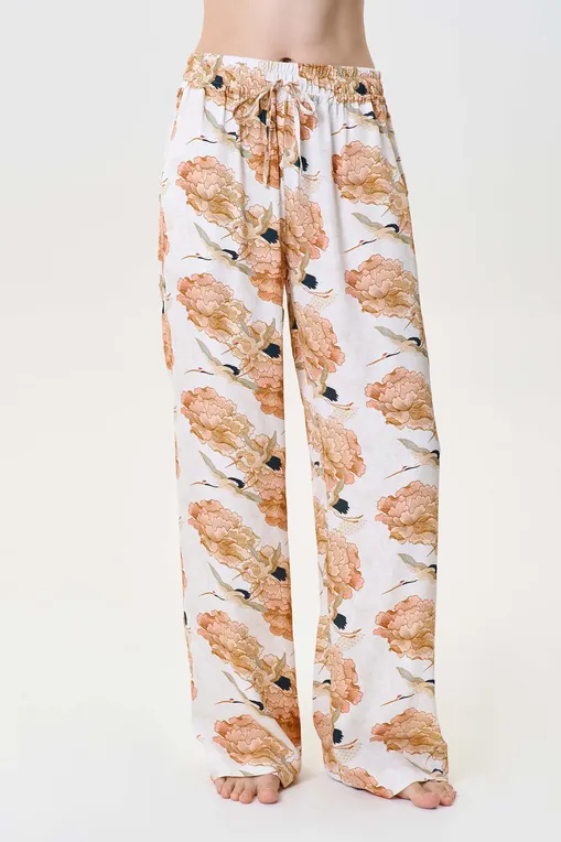 Брюки домашние Petit Pas 101158 beige print