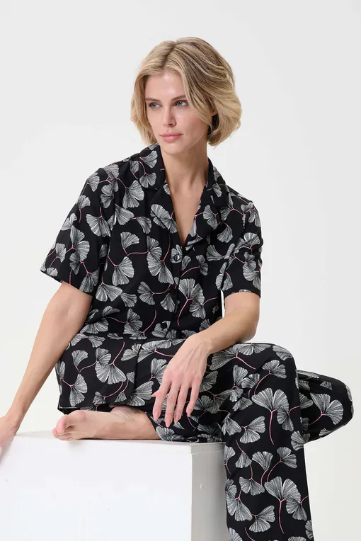 Брюки домашние Petit Pas 101171 black print